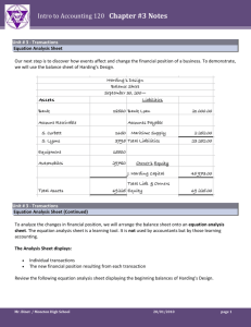 Unit #3 - Equation Analysis Sheet Notes