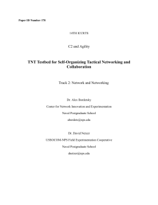 TNT Testbed for Self-Organizing Tactical Networking and