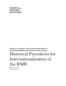 Historical precedents for the internationalization of the RMB