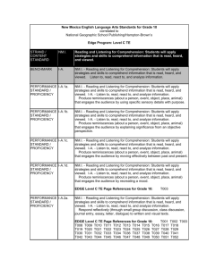 EDGE C 10th grade correlation NM Standards