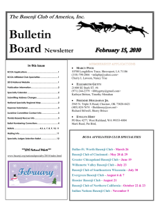 Bulletin Board Newsletter February 15, 2010