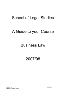 Business Law - University of Wolverhampton