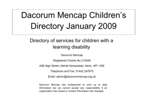 Dacorum Mencap Children's Directory 2009 Email Version How to