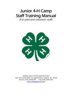 Summer Staff Employee Handbook - Holiday Lake 4