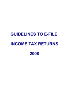 Guidelines to e-file Income Tax Returns GUIDELINES TO E