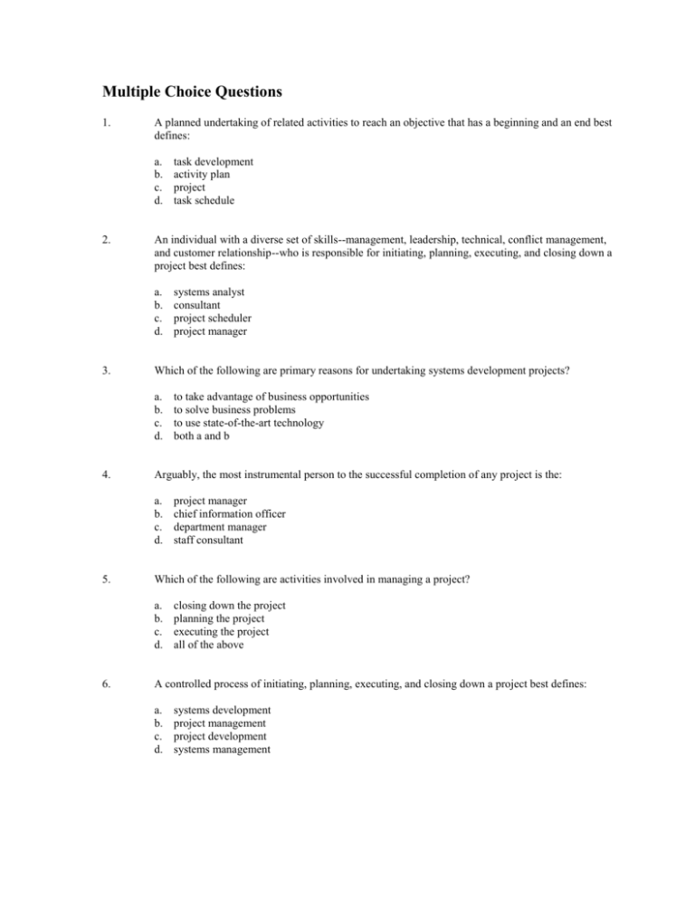 Maths Multiple Choice Questions With Answers For Class 9