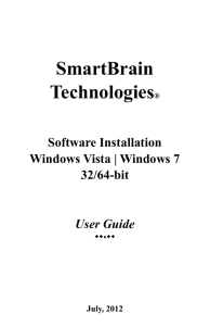 1 SmartBrain Technologies® Software Installation Windows Vista