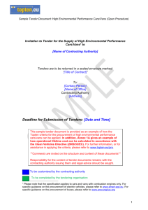 Sample tender document for cars and vans