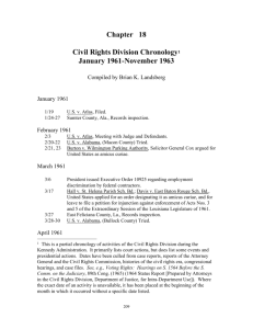 Civil Rights Chronology, January 1961