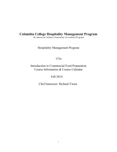 Columbia College Hospitality Management Program