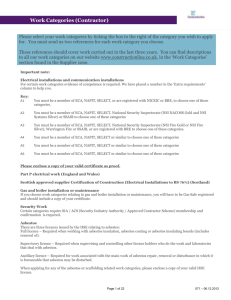 Constructionline and NPQS Sectors and Categories