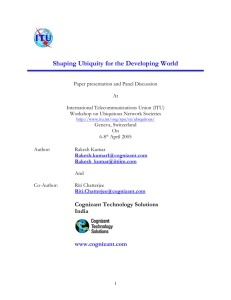 Shaping Ubiquitous Technology for developing countries