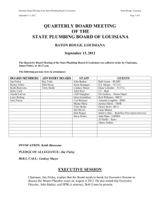 SPBLA September 13, 2012 - State Plumbing Board of Louisiana