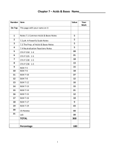 Chapter 7 Acids & Bases