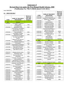 Annexure-I Revised Rate List under the West Bengal Health