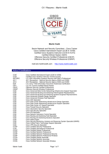 CV / Resume – Martin Voelk – CCIE # 13708