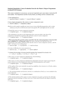 Standard Qualitative Course Evaluation Form for the Master's