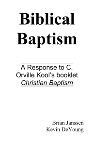 Biblical Baptism - First Presbyterian Church of Hospers PCA