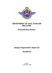 DCA Airworthiness Design Organization Approval Handbook