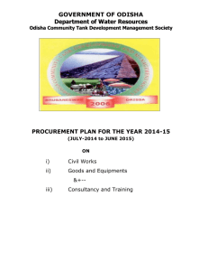 Procurement Plan for the year of 2014-15