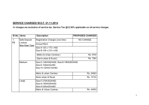 Revision in Service charges (w.e.f 01.11.2014)