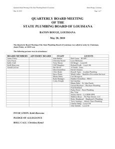 SPBLA May 20, 2010 - State Plumbing Board of Louisiana