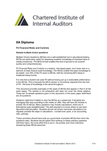 P2 sample MCQs - Chartered Institute of Internal Auditors