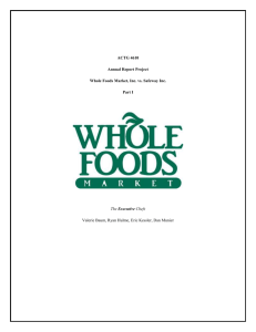 Whole Foods Inc: Financial Accounting Report