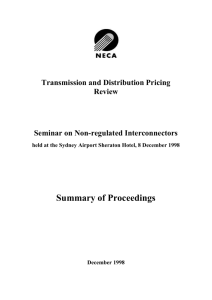 Seminar on non-regulated interconnectors: summary of proceedings