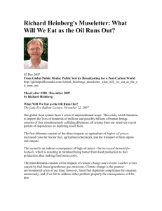 Richard Heinberg's Museletter: What Will We Eat as the Oil Runs Out