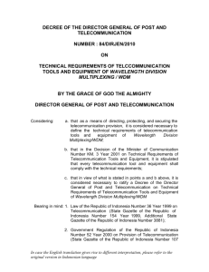 decree of the director general of post and telecommunication