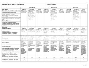 TP Kindergarten Progress Rubric