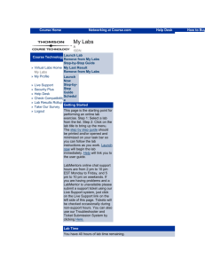 My Labs A ISBN: Course Technology » Virtual Labs Home My Labs