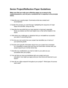 Senior Project/Reflection Paper Guidelines - tech-prep