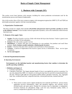 1. Elements of the supply Chain