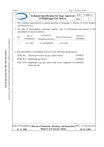 Technical Specification for Type Approval of Diaphragm Gas Meters