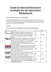 Guide to Internet Resources Available for the Interactive Whiteboard