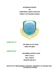 HBL internship Report - Asif ullah khan BBA-IT
