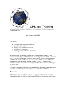 Typical GPS Specifications listed below and we will go through each