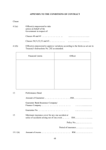 APPENDIX TO THE CONDITIONS OF CONTRACT Clause 4.1(a