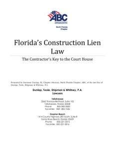 Florida's Construction Lien Law