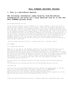 ROLL FORWARD RECOVERY PROCESS