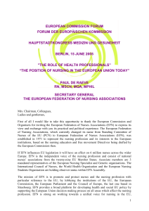 EFN EU LOBBY - European Federation of Nurses Associations