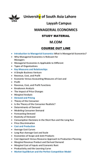 Managerial Economics - Jinnah Institute of Management Sciences