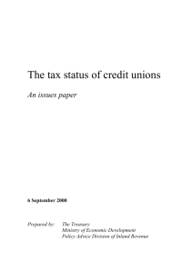 Legal form of credit unions - Tax Policy website