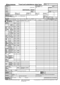 Travel and subsistence claim form