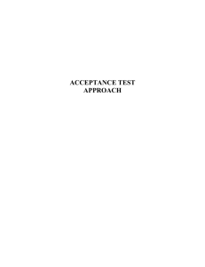 Acceptance Test Approach plan and template