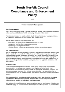 the Compliance and Enforcement Policy 2015 [DOC, 134