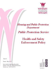 Health and Safety Enforcement Policy Statement