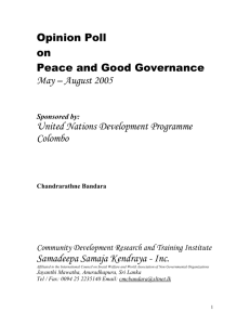 UNDP Report Poll on Good Governance 2005